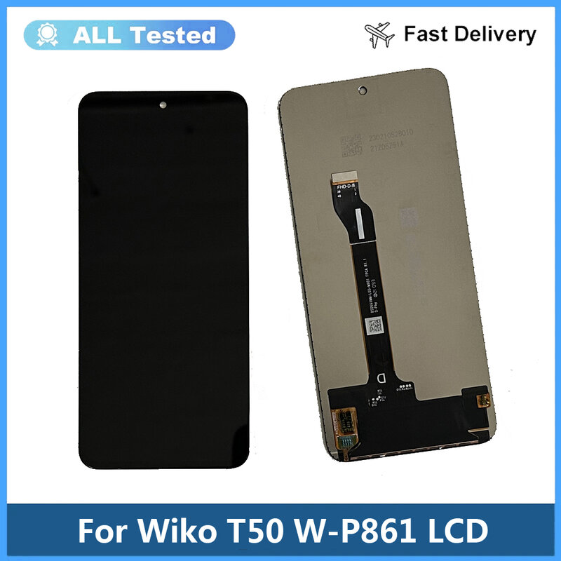 شاشة LCD سوداء لـ Wiko ، محول رقمي بشاشة تعمل باللمس ، تجميع لوحة المستشعرات ، أجزاء الإصلاح ، من من من من نوع T50 ،