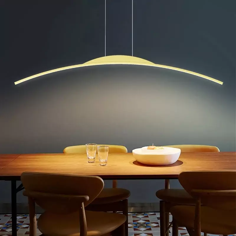أضواء LED منحنية إبداعية شمالية ، أضواء بار ، مادة ألومنيوم ، تركيبات إضاءة داخلية ، مطعم وغرفة معيشة