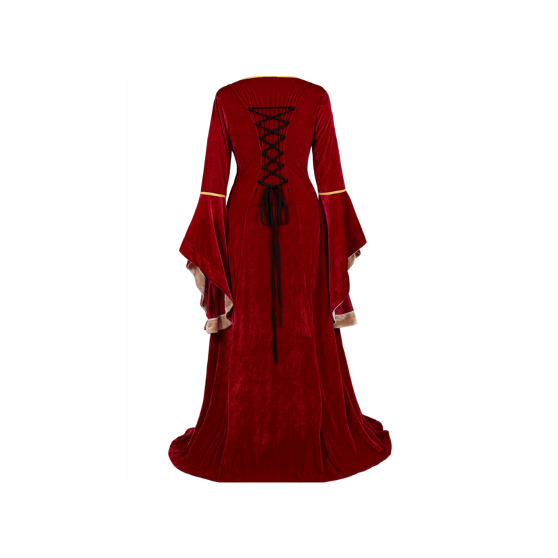 نهضة القرون الوسطى الأوروبي فستان طويل للنساء ، زي المحكمة قوطية ، تأثيري أنيقة ، هالوين