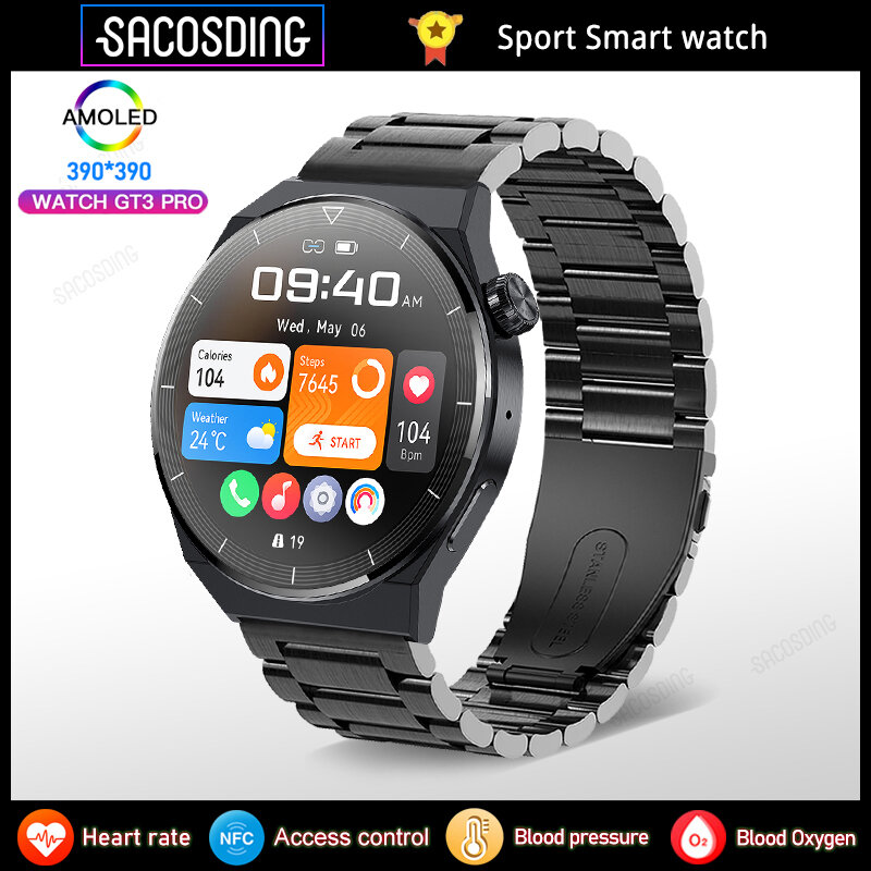 لهواوي ساعة GT3 برو AMOLED ساعة ذكية الرجال مخصص الطلب الإجابة دعوة الرياضة اللياقة البدنية المقتفي الرجال مقاوم للماء Smartwatch 2023 جديد