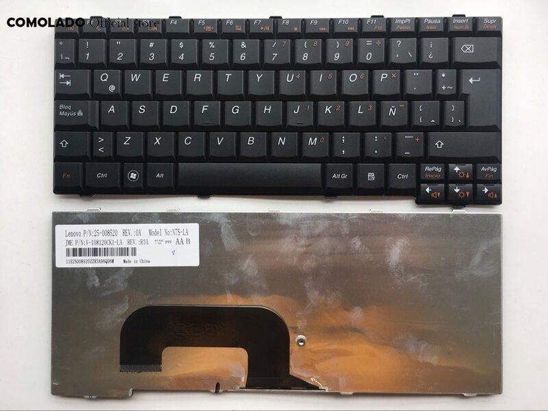 لوحة مفاتيح الكمبيوتر المحمول اللاتينية لينوفو S12 K23 K26 الأسود LA تخطيط