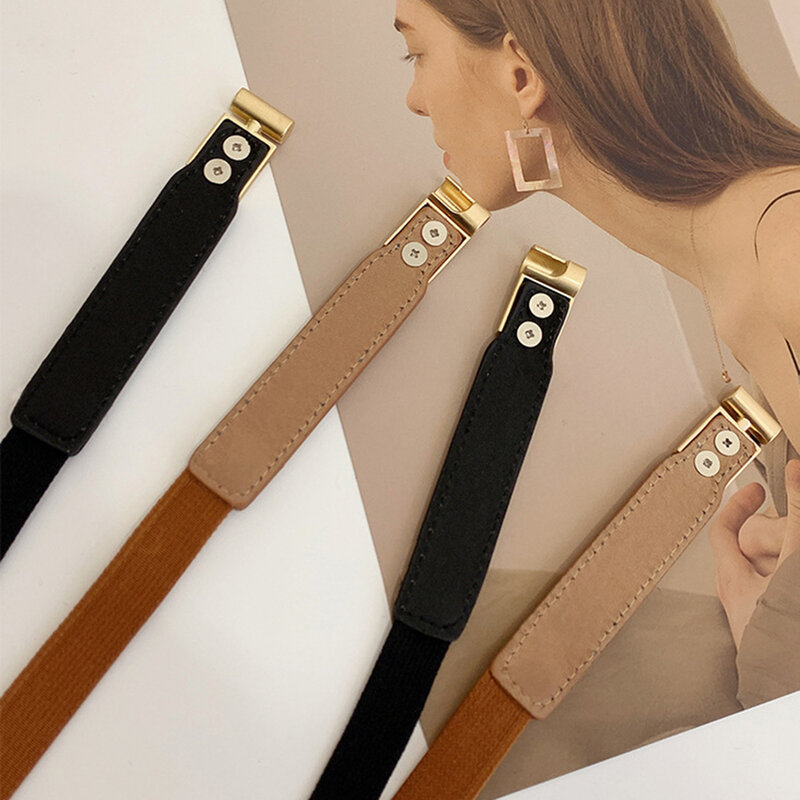 حزام جلد النساء مع مزاجه مشبك معدني لفستان و السراويل السيدات حفلة عادية بسيطة موضة حزام الخصر 2 ألوان 2022