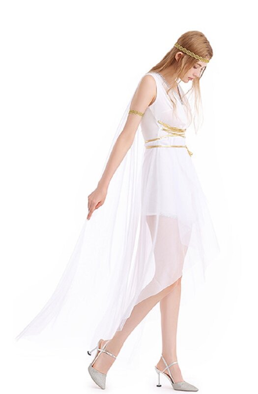 فستان كوسبلاي ملكة روماني للفتيات ، زي آلهة يوناني ، فستان حفلة الهالوين