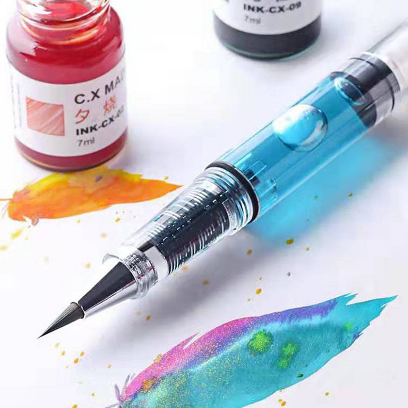 فرشاة كتابة قابلة لإعادة الملء من نوع القلم للطالب ، قلم حبر ، أقلام رسم للتوقيع ، قرطاسية ، جديدة