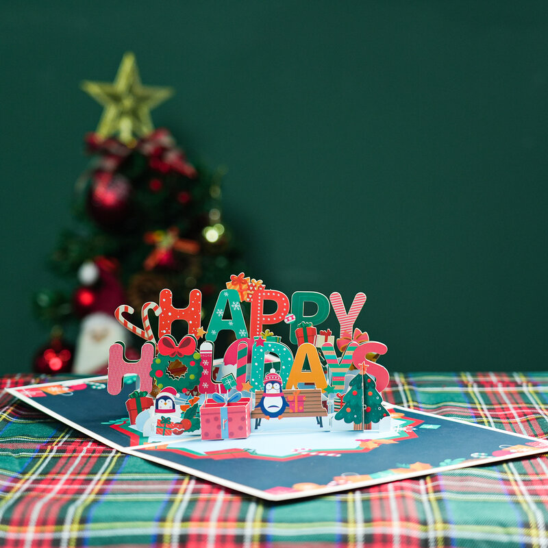 بطاقات عيد الميلاد المجيد ، شجرة الكريسماس ، الشتاء ، الهدايا ، ملصقات الديكور ، قطع الليزر ، للعام الجديد