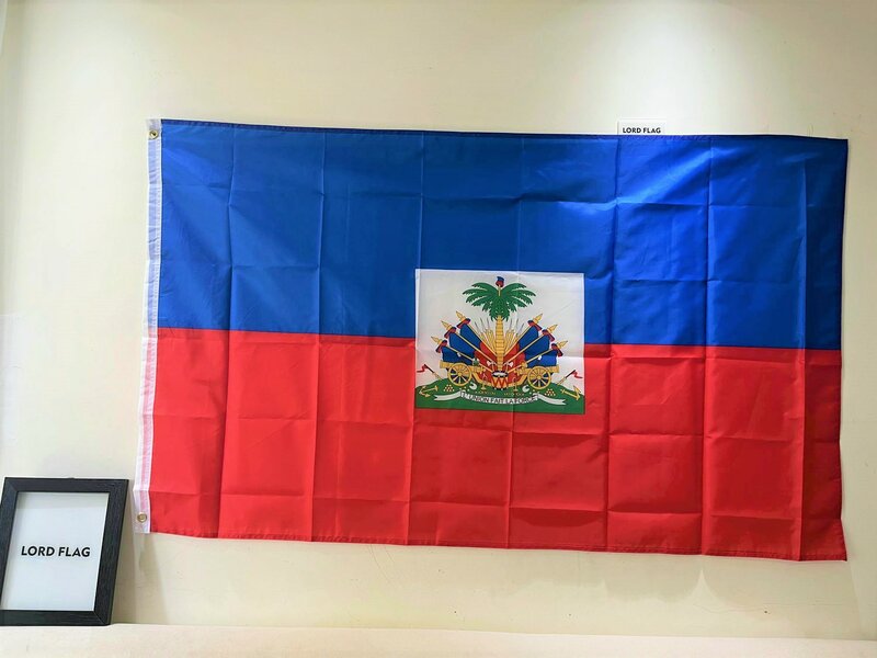شحن مجاني سوار بنمط علم هاييتي 90x150 سنتيمتر 100% الأزرق الأحمر البوليستر 2 الجانبين المطبوعة العلم الوطني هايتي الرياضة