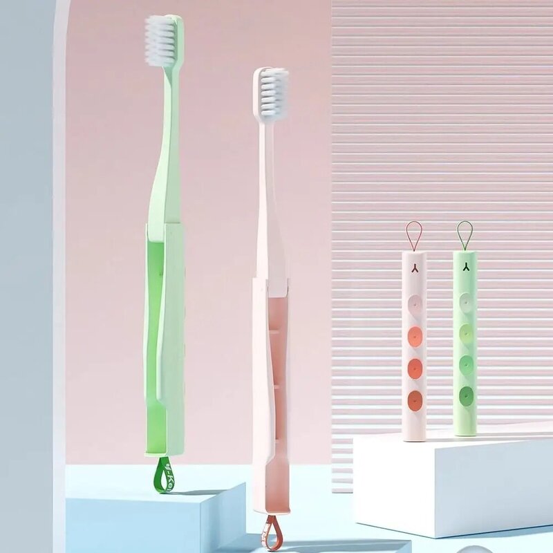 فرشاة أسنان يدوية للثة الحساسة للأسنان ، تنظيف عميق ، شعيرات ناعمة ، فائقة النعومة ، قابلة لإعادة الاستخدام ، قابلة للطي