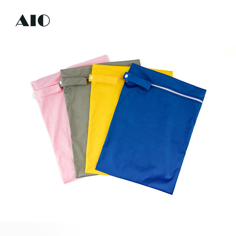 AIO أكياس حفاضات الرطب والجاف ، حقيبة مقاومة للماء قابلة لإعادة الاستخدام ، أكياس مقبض جيب واحد ، بلون ، 30x40 سنتيمتر ، 1 قطعة