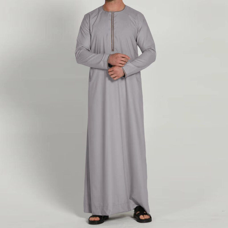 قمصان رمضان هينلي بأكمام طويلة ، فساتين إسلامية ، قفطان عرقي ، عباية إسلامية ، ثوب طويل عربي ، ثوب للرجال