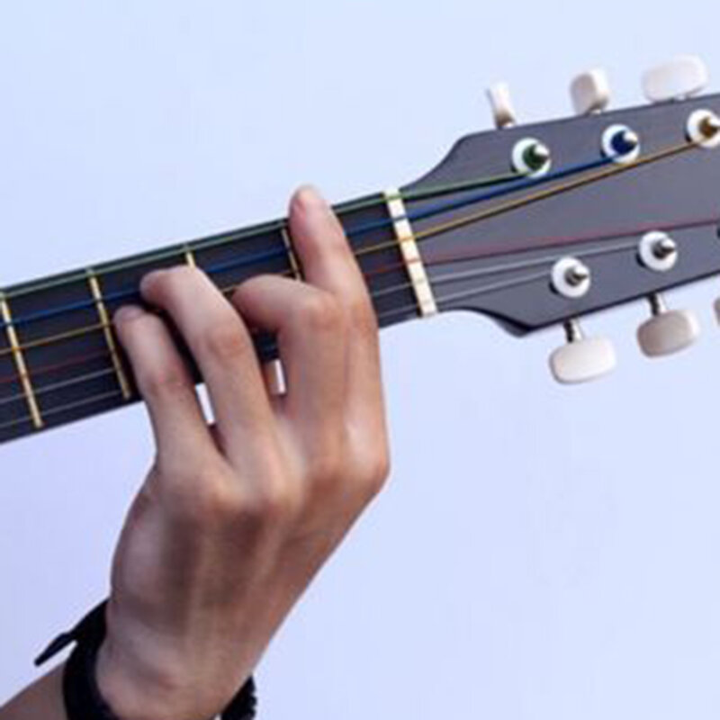 النايلون قوس قزح الملونة سلاسل القيثارة ، دائم استبدال جزء ل القيثارة الغيتار ، اكسسوارات الآلات الموسيقية ، 6 قطعة لكل مجموعة