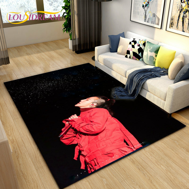سجادة ثلاثية الأبعاد Kpop Bigbang Pop Art Singer بساط كبير ، سجادة سجادة لغرفة المعيشة غرفة نوم أريكة ممسحة ديكور ، حصيرة أرضية غير قابلة للانزلاق للأطفال