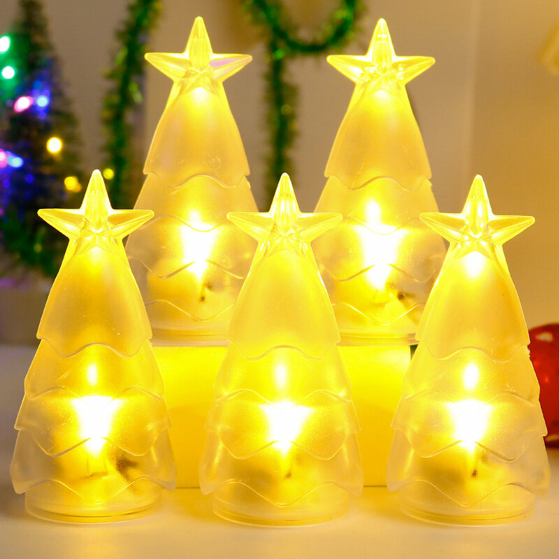 LED بطارية تعمل بالطاقة شجرة عيد الميلاد ضوء الليل ، مصابيح ملونة الإبداعية ، المحمولة فانوس معلق ، السنة الجديدة الطرف الحلي ، ديكور المنزل