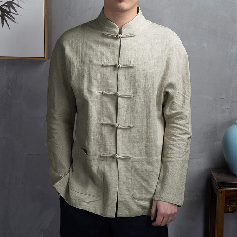 بدلة تانغ التقليدية للرجال ، قمصان على الطراز الصيني ، معطف الكونغ فو ، زي تاي تشي ، ملابس سترة