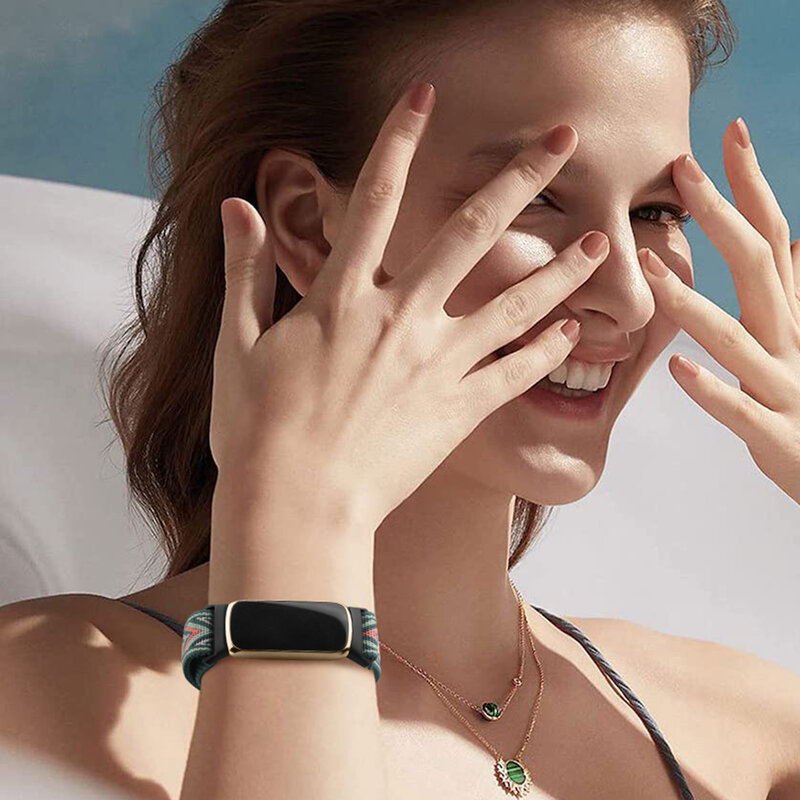 شريط نايلون مرن لـ Fitbit Luxe ، استبدال السوار ، سوار معصم قابل للتعديل ، سوار ساعة Correa
