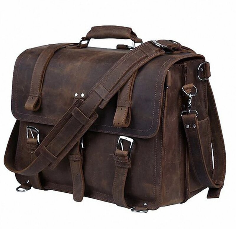 عالية السعة محمول على ظهره حقيبة جلد طبيعي حقيبة الرجال حقيبة الكتف الاستخدام المزدوج حقيبة الأعمال في الهواء الطلق الرجال حمل الحقائب الذكور
