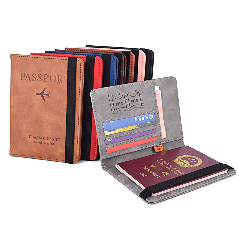 غطاء جواز سفر جلدي للرجال والنساء ، حظر تحديد الهوية بالراديو ، حامل جواز سفر ، في جميع أنحاء العالم ، غطاء وثيقة جواز سفر إلى الولايات المتحدة الأمريكية