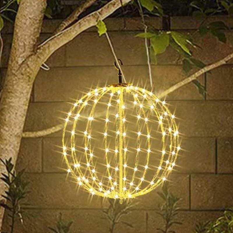 عيد الميلاد LED تضيء العالم ، معلقة في الهواء الطلق ، كرة معدنية كبيرة ، أضواء الكرة للحديقة ، الشرفة ، الفناء ، ساحة ، الديكور ، 2024