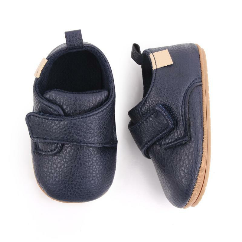 حذاء للأطفال من KIDSUN حذاء بناتي بوي للجنسين مصنوع من جلد البولي يوريثان ذو نعل مطاطي مانع للانزلاق حلقة ربط للأطفال الرضع المشي لأول مرة حذاء على الموضة