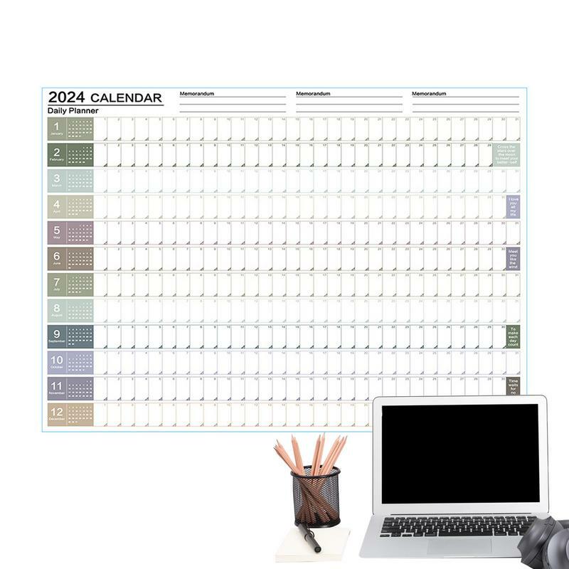 تقويم حائط كبير مع ورق سميك ، تقويمات ملصقات شهرية ، مخطط سنوي وسنوي ، 2022 ، 12 Dec 2024