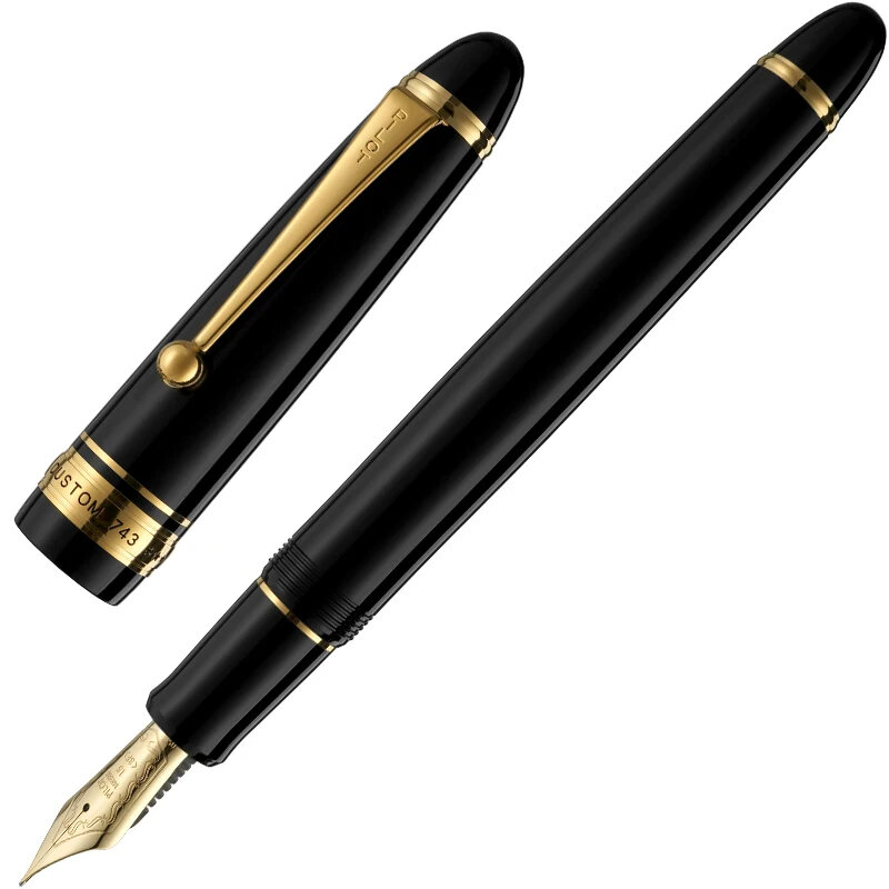 قلم حبر طيار مع تخزين الحبر ، مخصص ، مناقير خاصة ، مجموعة أقلام يابانية أصلية ، سعة كبيرة ، نيب ذهبي 14 قيراط ، جديد