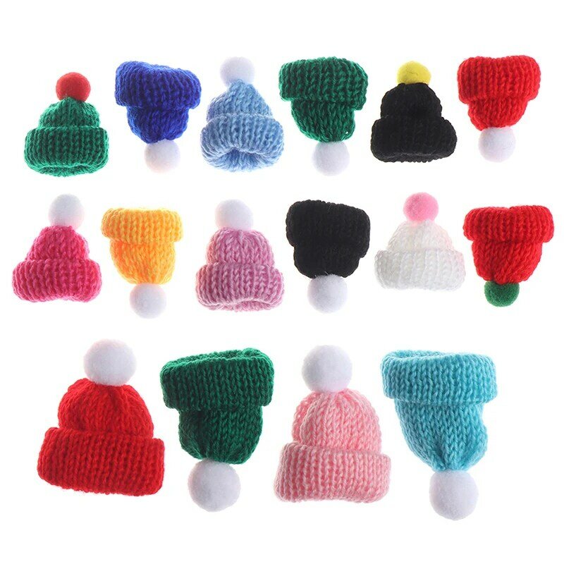 5pcs mini knitting hat beanies cap doll headwear dollhous