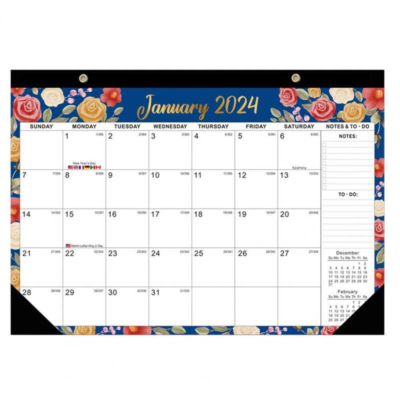 تقويم حائط بحبل ، تقويم متين ، مخطط شهري ، قوائم To-do ، السنة الجديدة للتنظيم ، هدية ، 2024