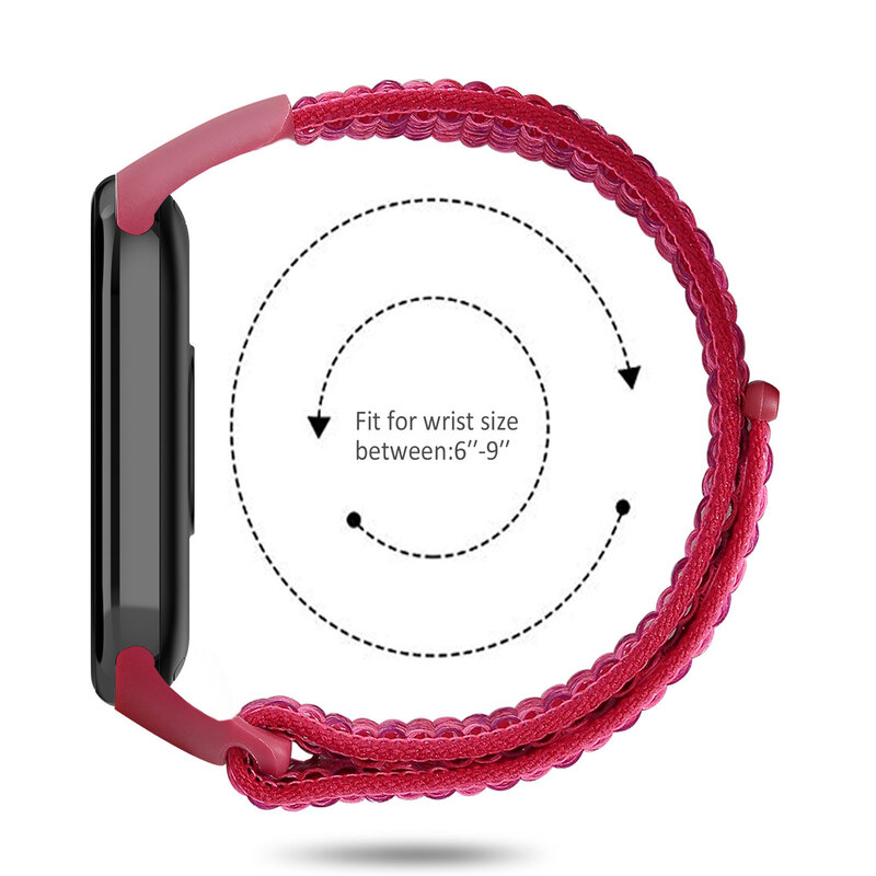 حزام ساعة ذكية من النايلون لشاومي مي باند 8 ، NFC ، بديل سوار معصم ، سوار رياضي لميباند 7 ، 6 ، 5 ، 4 ، 3