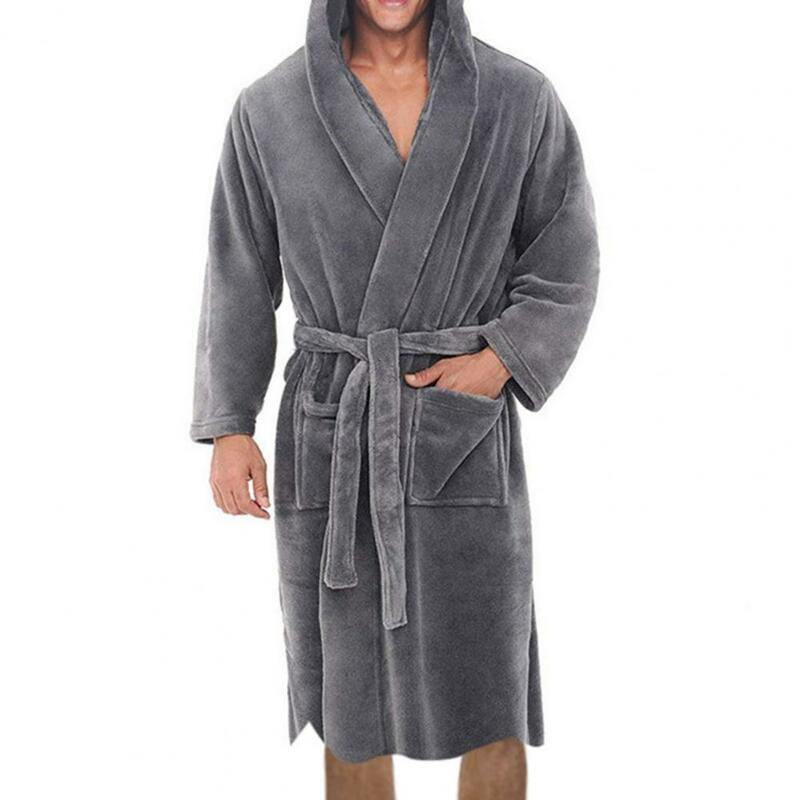 الرجال طويلة الأكمام الفانيلا حمام رداء ، ملابس خاصة غير رسمية ، أفخم شال ، الذكور صالة النوم ، الدافئة الشتاء منامة
