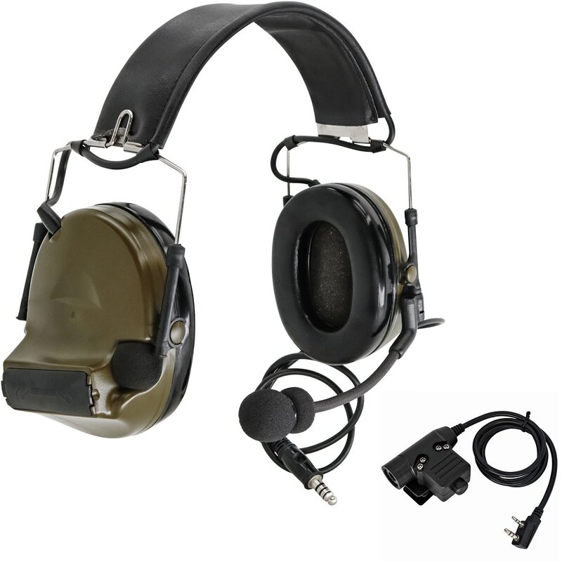 سماعة رأس تكتيكية إلكترونية من tciسماعة رأس Comtac II للحد من الضوضاء لاقط حماية السمع سماعة رأس تكتيكية & U94 PTT