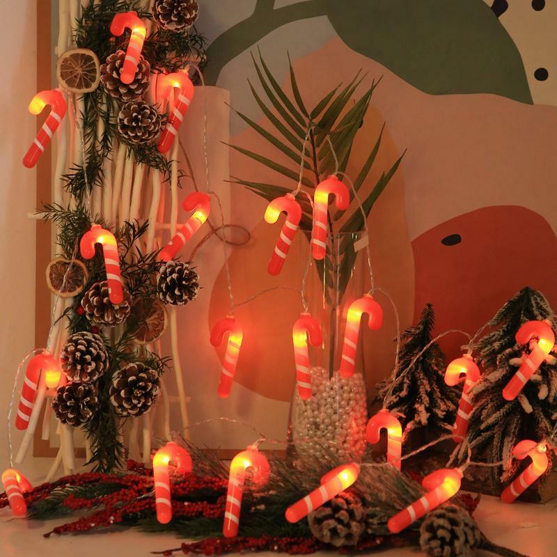 عيد الميلاد عصا حلوى LED سلسلة ضوء الجنية الدافئة الأبيض جارلاند المنزل عيد الميلاد الجنية أضواء زينة عيد الميلاد للمنزل Navidad