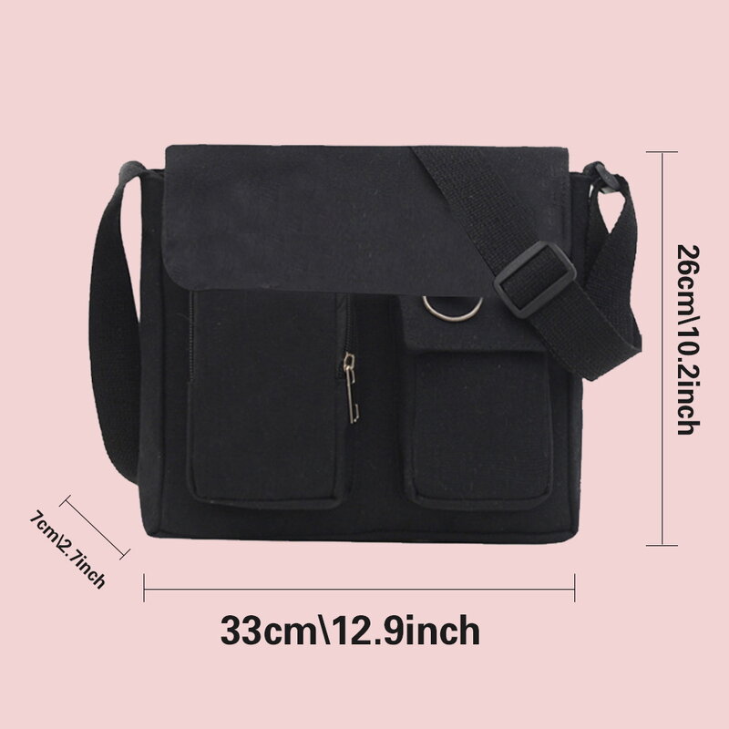 Women's Canvas Crossbody Bags Fashion Shoulder Bags Student High Quality Storage Bag Walls Print Casual Large Capacity Handbag
