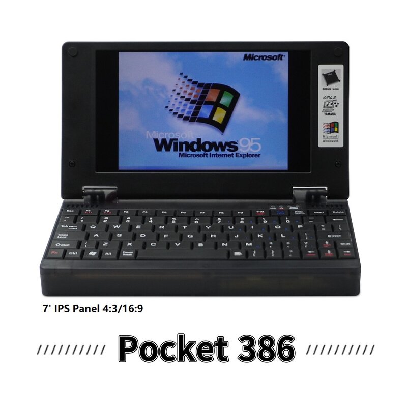 جيب كمبيوتر DOS الرجعية ، 386sx ، CPU ، Pocket386 ، Windows Hand386 ترقية