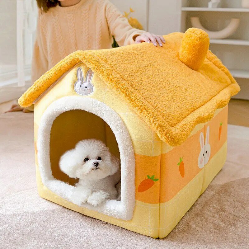 سرير القط غرفة نوم دافئ الكهف بيت الكلب ووسائد قابلة للإزالة لينة داخلي المغلقة بيت الكلب القط أريكة هريرة مستلزمات الحيوانات الأليفة