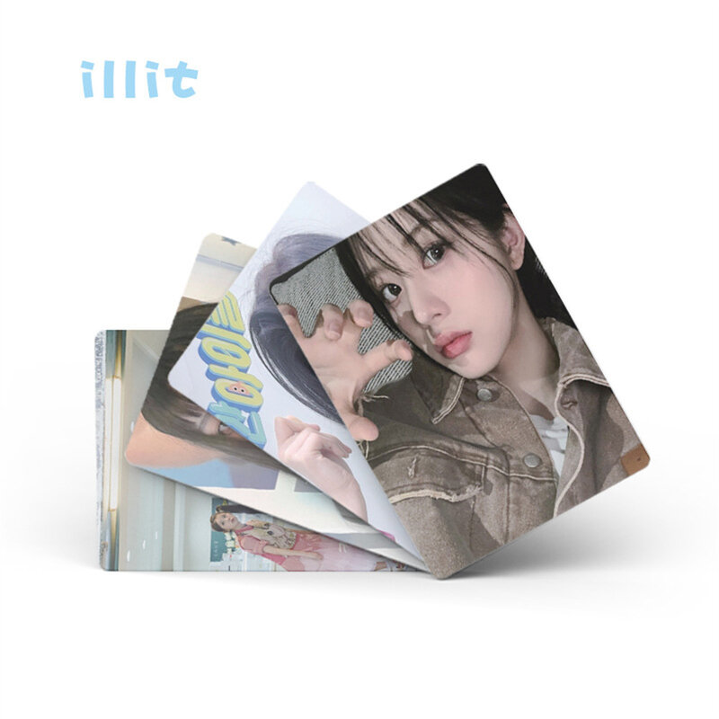 لومو على الطراز الكوري للمعجبين ، مجموعة صور ضوئية ، صندوق ليزر kpo ILLIT ، Wonhee Minju ، صورة عالية الجودة عالية الدقة ، 50 بطاقة