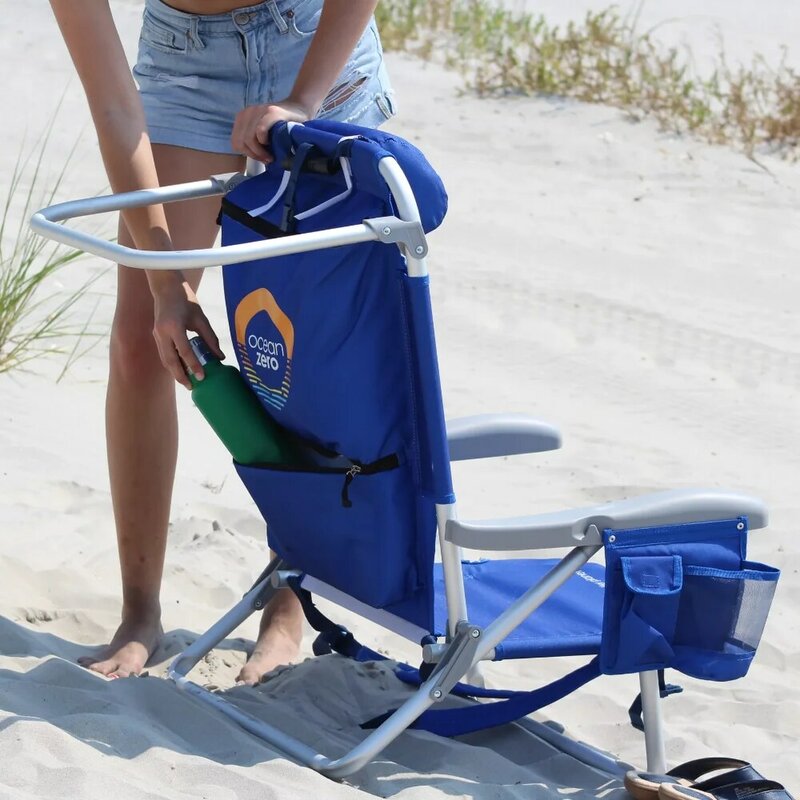 مجموعة من 2. صديقة للبيئة ديلوكس على ظهره كرسي الشاطئ-الأزرق ، 8 رطل ، 23.00X24.00X31.00 بوصة