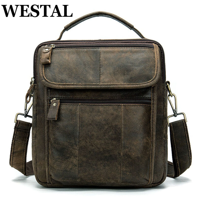 حقيبة كتف جلدية للرجال من Westal ، حقائب يد بيد علوية ، حقائب كروس بودي مصممة للرجال ، الموضة ،