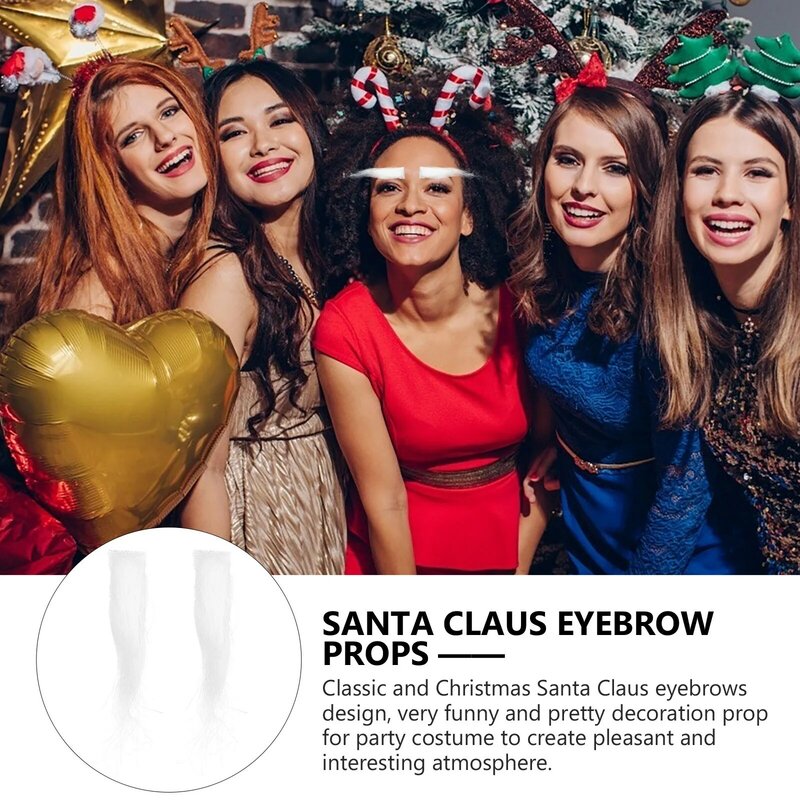 سانتا كلوز الحواجب وهمية ، أزياء الحزب الإبداعية عيد الميلاد ، الدعائم البيضاء