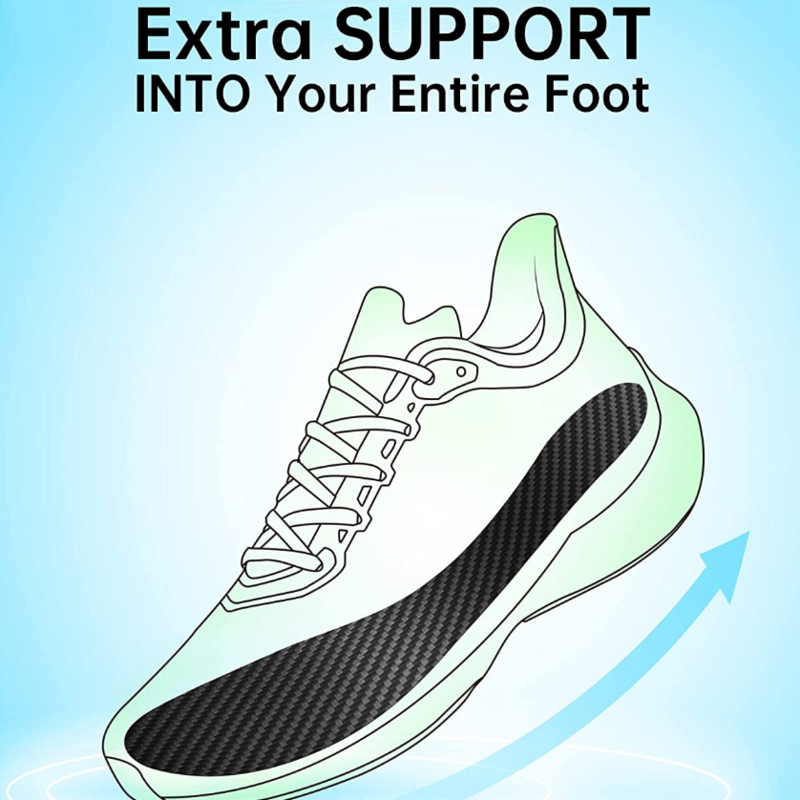 إدراج حذاء من ألياف الكربون للرجال والنساء لكرة السلة وكرة القدم والمشي لمسافات طويلة نعل رياضي حذاء تقويم العظام