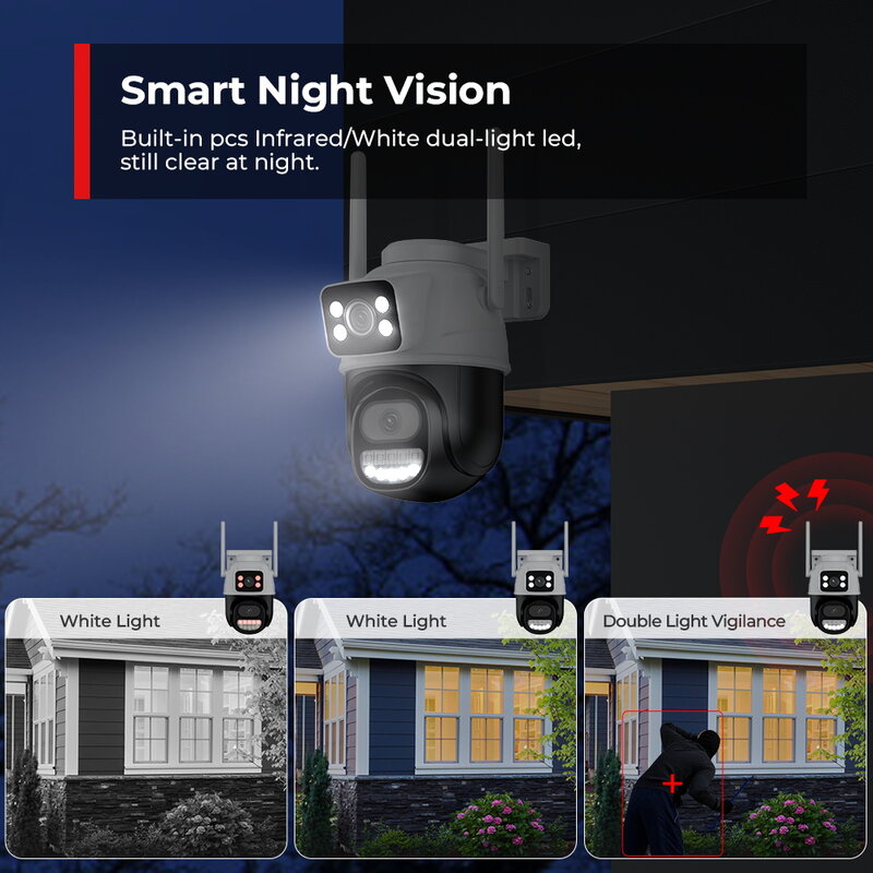 بونتو-كاميرا أمن IP للرؤية الليلية في الهواء الطلق ، كاميرا مراقبة ، عدسة مزدوجة ، كشف الإنسان الصوتي ، iccee ، 8MP ، 4K ، WiFi