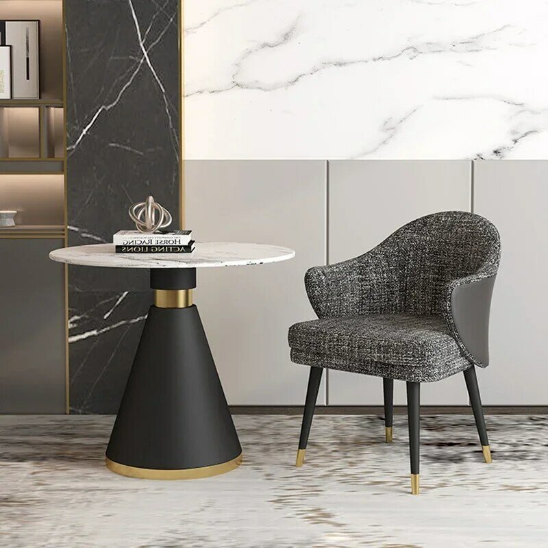 طاولة جانبية مركزية شمالية لغرفة المعيشة ، لهجة ، طاولة قهوة بيضاوية سوداء ، مجموعة من 3 ، بسيطة ، أثاث صالون