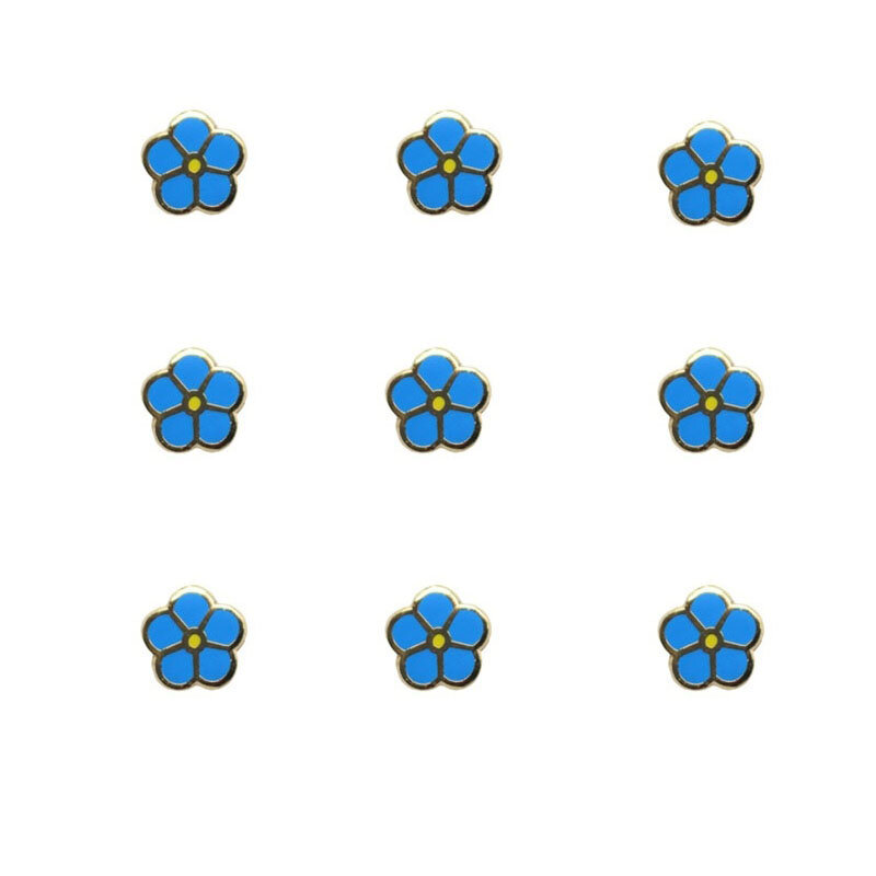 9 قطعة الماسونية التلبيب دبوس-ننسى لي لا التلبيب دبوس Freemason الأزرق زهرة رمز شارات مع مخلب ، 0.3''