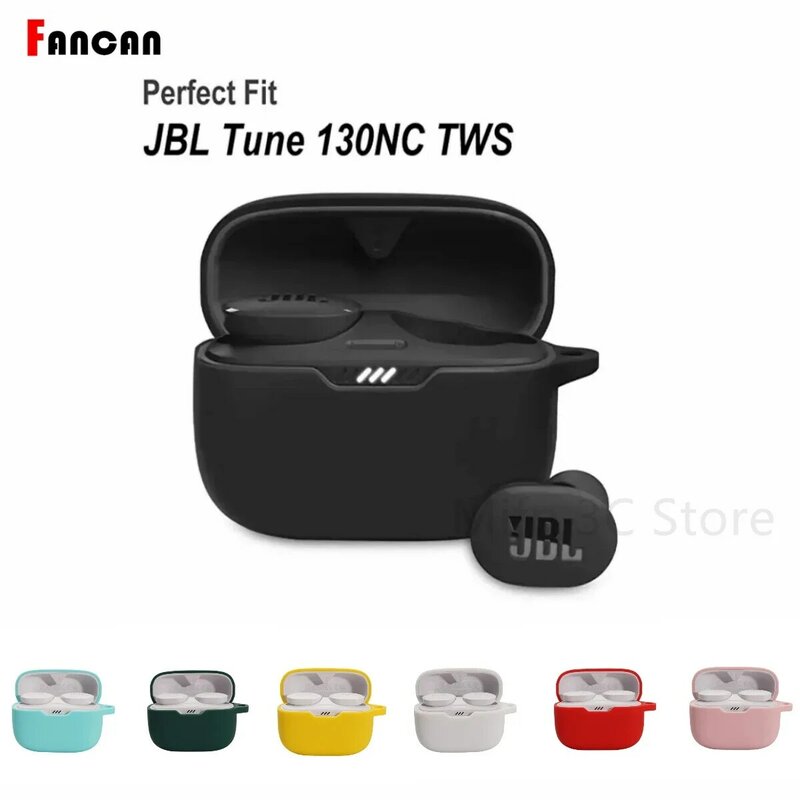 ل JBL Tune 130NC TWS السائل سيليكون لينة الجلد عالية الجودة لينة حماية ل JBL T130NC waterproo حالات مع المفاتيح