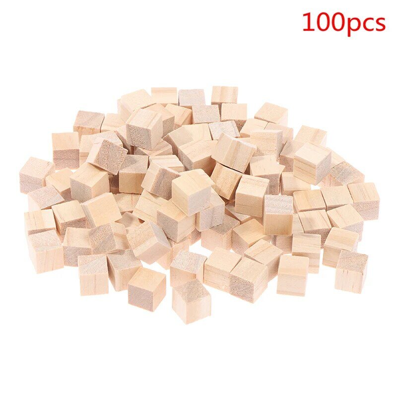 مكعبات صلبة مربعة غير مكتملة ، مكعبات صغيرة لتقوم بها بنفسك ، حرفة خشبية ، 100 قطعة