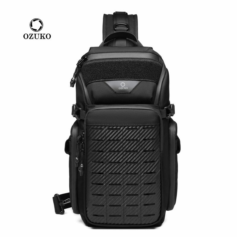 OZUKO-حقيبة صدر بحمالة متعددة الوظائف للرجال ، كتف تكتيكي ، حقيبة كروس ، مقاومة للمياه ، سعة كبيرة ، سفر ، خارجية ، رياضية