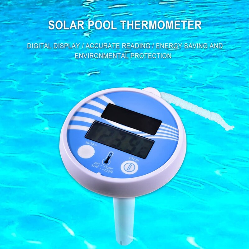 FBIL-ترمومتر حمام سباحة عائم ، لاسلكي ، درجة حرارة السباحة ، سهلة القراءة ، الطاقة الشمسية الرقمية