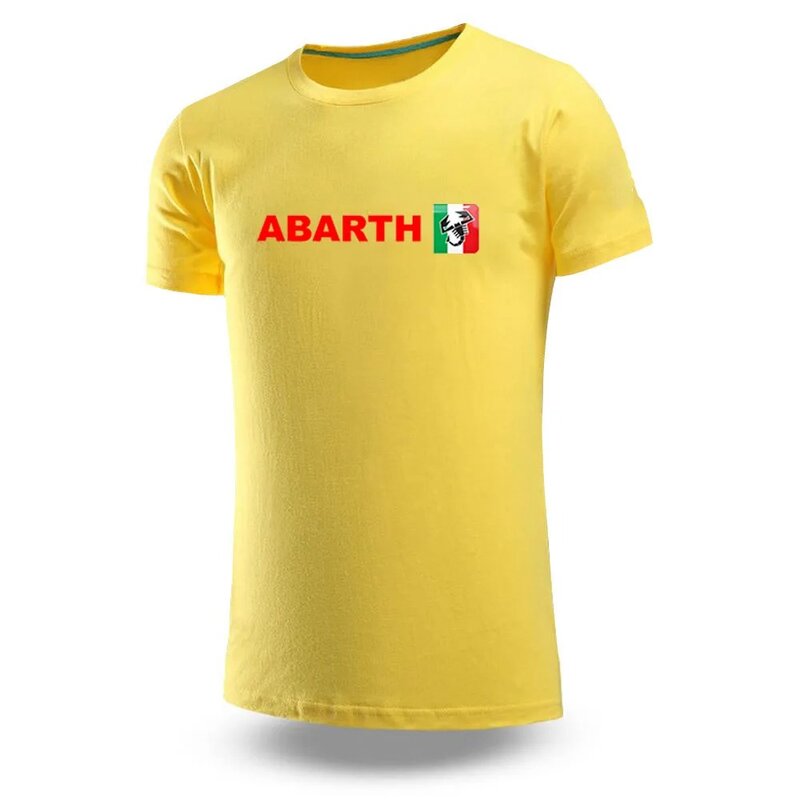 Abarth-تي شيرت رجالي بأكمام قصيرة ، طباعة بلون واحد ، ملابس شارع متعددة الاستخدامات ، صيف ، عادي ، علامة تجارية ، موضة ،