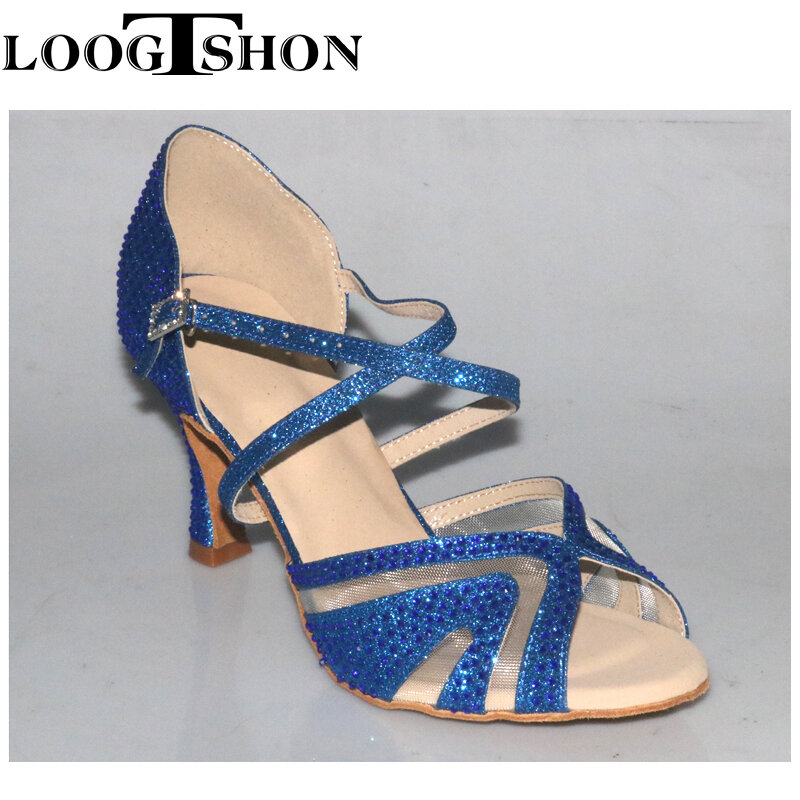 حذاء رقص Loogtshon-Salsa للنساء ، حذاء التانغو الاحترافي ، حذاء الكعب العالي على الطراز اللاتيني