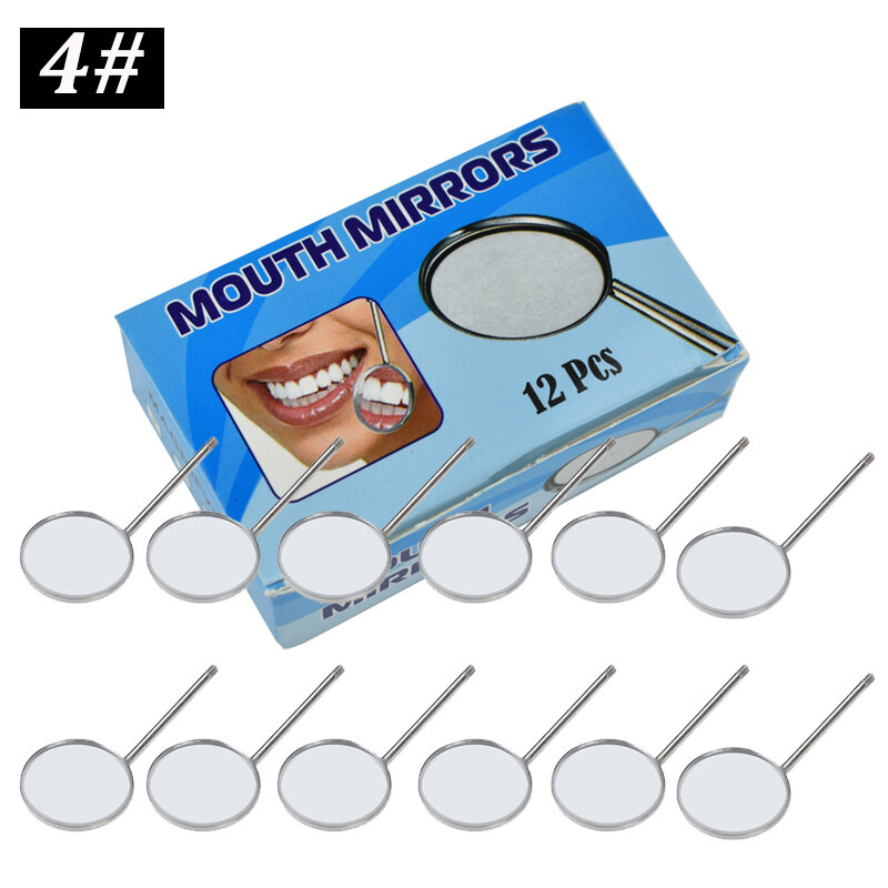 الأسنان الفم عاكس مرآة للعناية بالفم ، معدات طبيب الأسنان ، 12 قطعة/صندوق