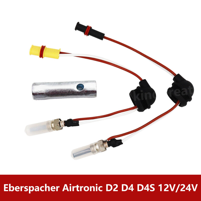 شمعة توهج لسخان كابينة Eberspacher ، توهج مع مفتاح ربط ، 12 فولت ، 24 فولت ، Airtronic D2 ، D4 ، D4S المكونات ،