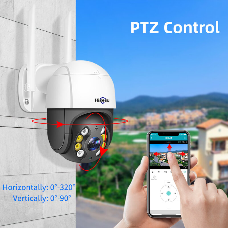 كاميرا Hiseeu-Smart WiFi PTZ ، كشف بشري AI ، كاميرا CCTV لاسلكية ، كاميرا IP ، تكبير رقمي 5x ، 4K ، 8MP ، حماية أمان Iptv ، Hiseeu